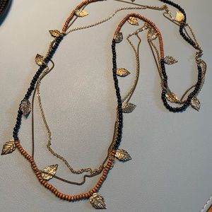 3 chain long necklace